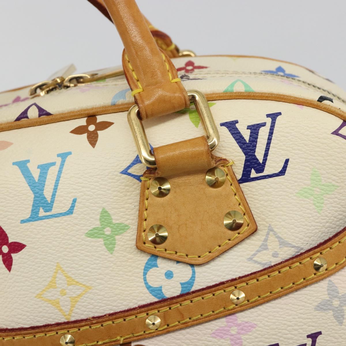 LOUIS VUITTON Monogram Multicolor Trouville Hand Bag White M92663 Auth BA14564A