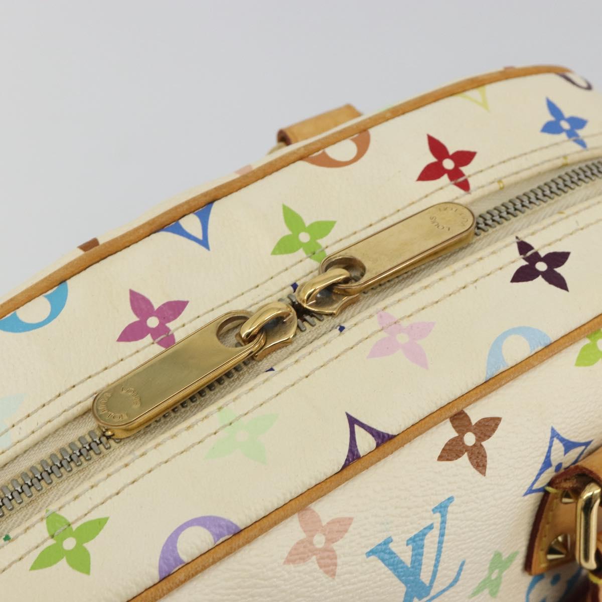 LOUIS VUITTON Monogram Multicolor Trouville Hand Bag White M92663 Auth BA14564A