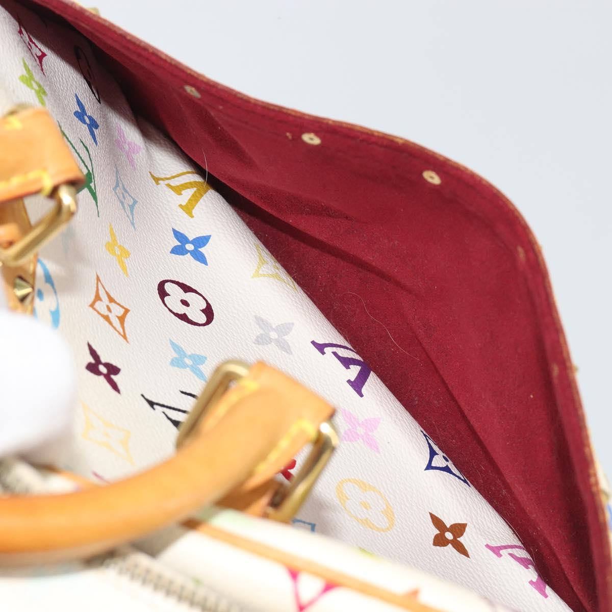 LOUIS VUITTON Monogram Multicolor Trouville Hand Bag White M92663 Auth BA14564A