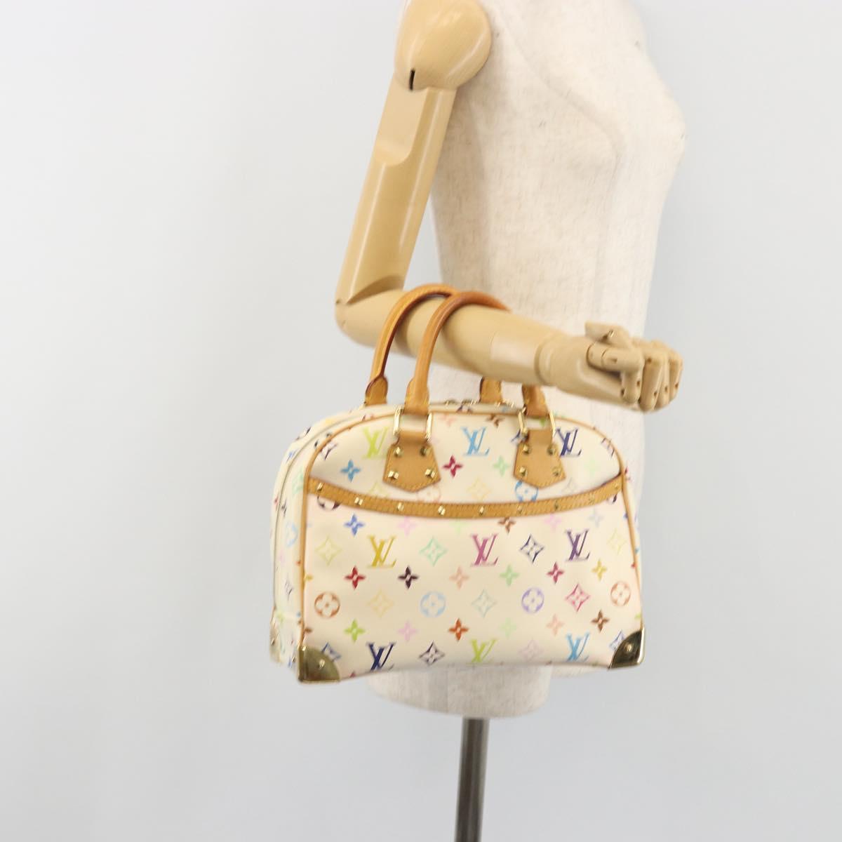 LOUIS VUITTON Monogram Multicolor Trouville Hand Bag White M92663 Auth BA14564A
