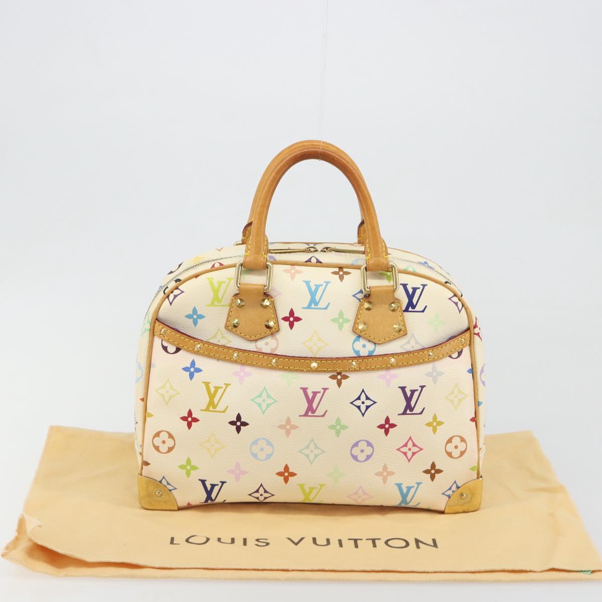 LOUIS VUITTON Monogram Multicolor Trouville Hand Bag White M92663 Auth BA14564A