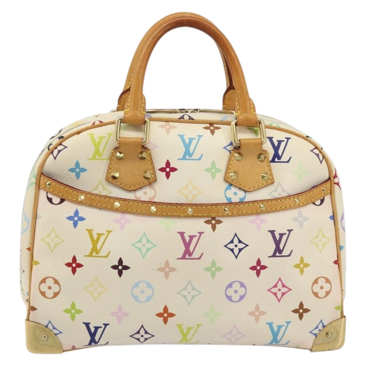 LOUIS VUITTON Monogram Multicolor Trouville Hand Bag White M92663 Auth BA14564A