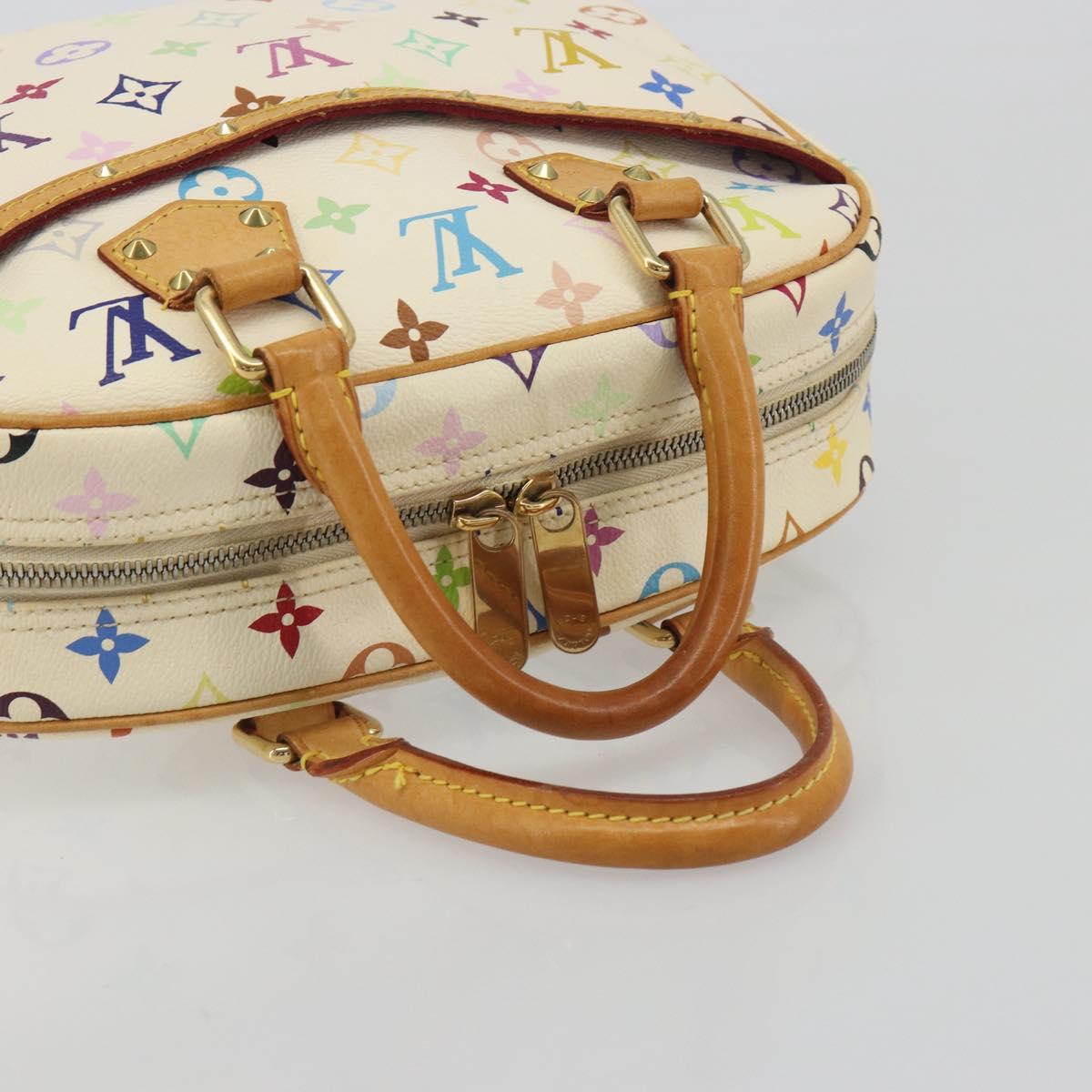 LOUIS VUITTON Monogram Multicolor Trouville Hand Bag White M92663 Auth BA14564A
