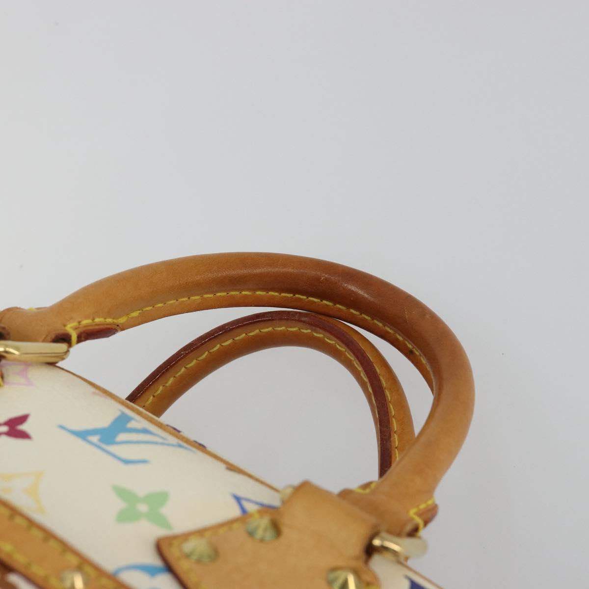 LOUIS VUITTON Monogram Multicolor Trouville Hand Bag White M92663 Auth BA14564A