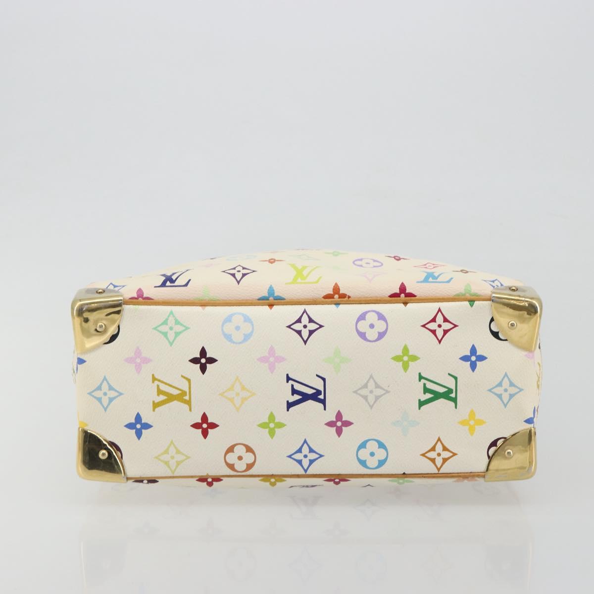 LOUIS VUITTON Monogram Multicolor Trouville Hand Bag White M92663 Auth BA14564A