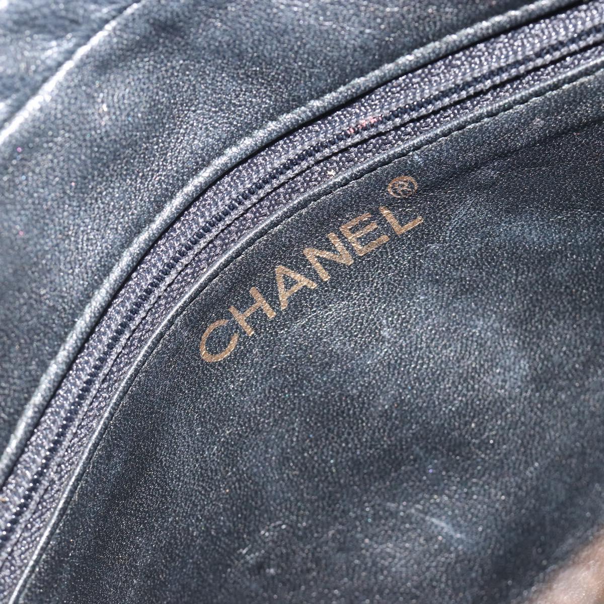 CHANEL Diamond Stitch Chain Shoulder Bag Lamb Skin Black Gold CC Auth BA14566