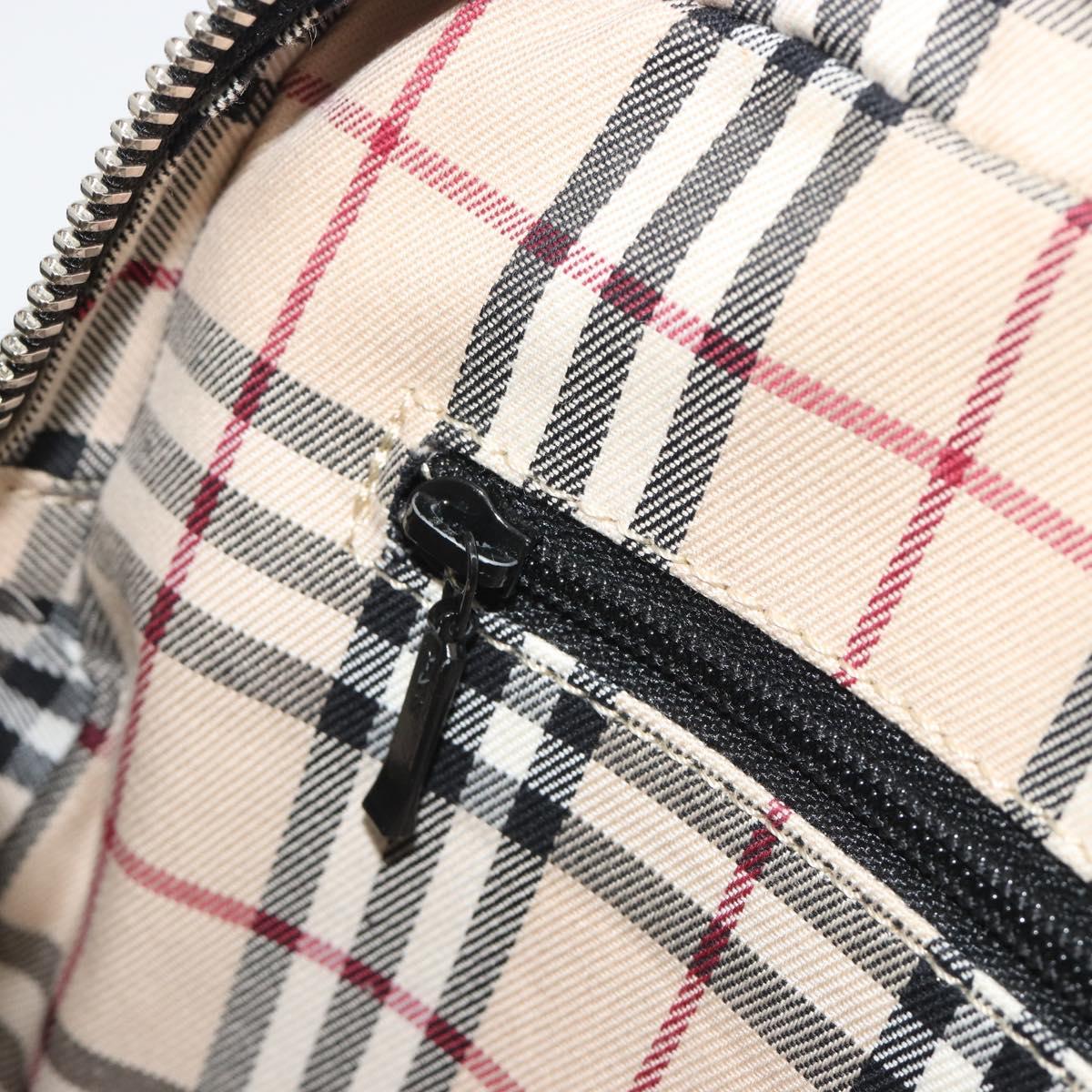 BURBERRY Shoulder Bag Leather Black Silver Auth BA14575