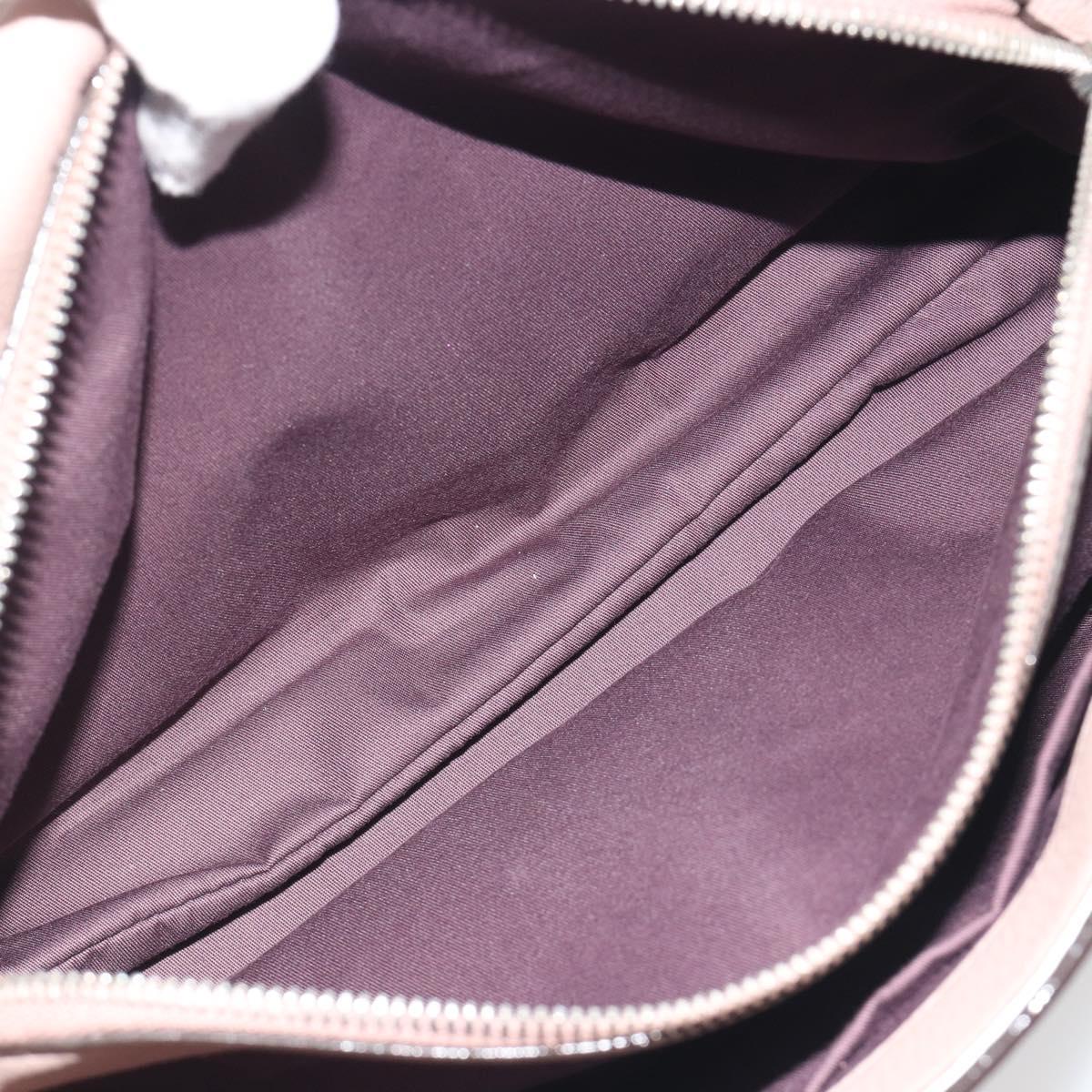 BALLY Shoulder Bag Leather Pink Silver Auth BA14581A