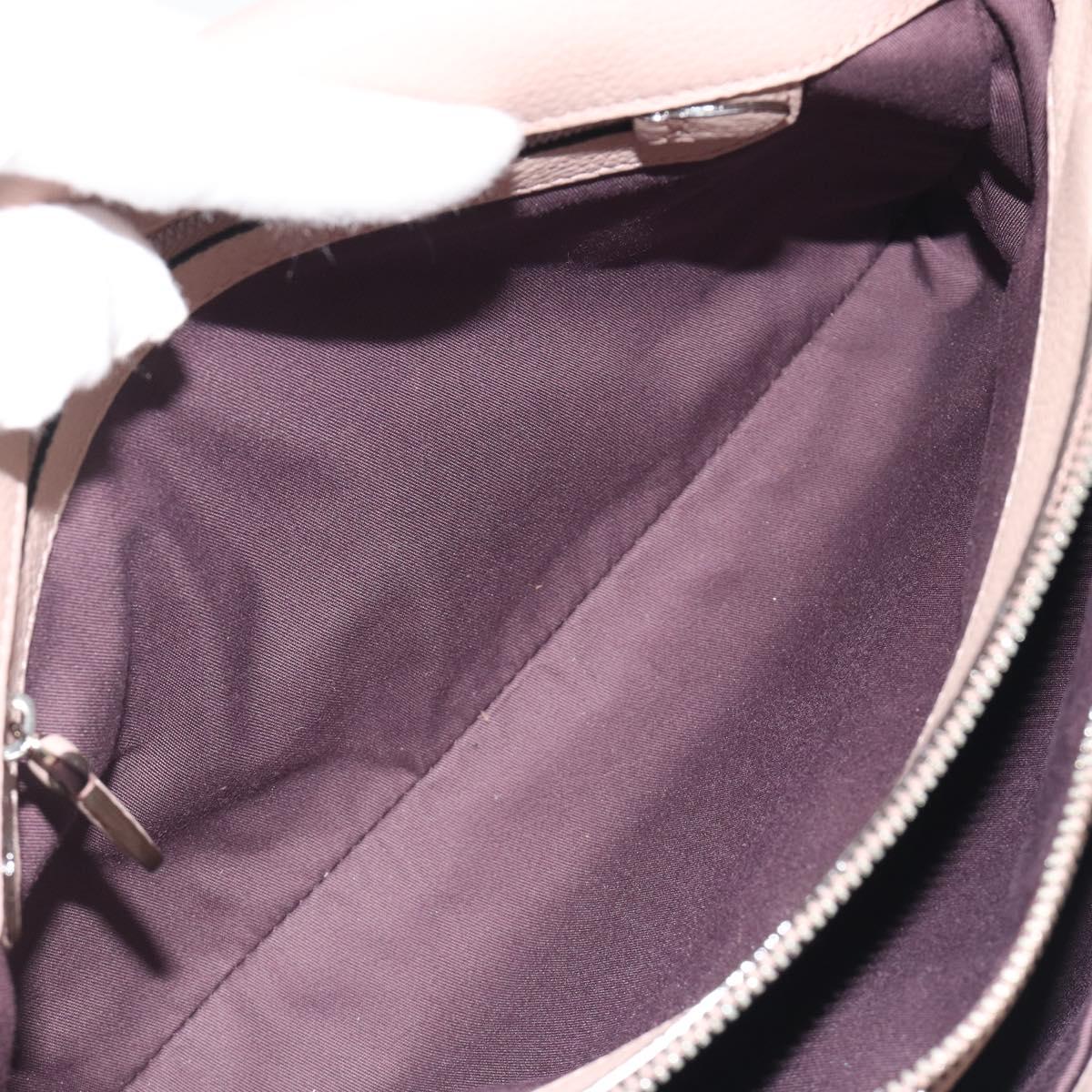BALLY Shoulder Bag Leather Pink Silver Auth BA14581A