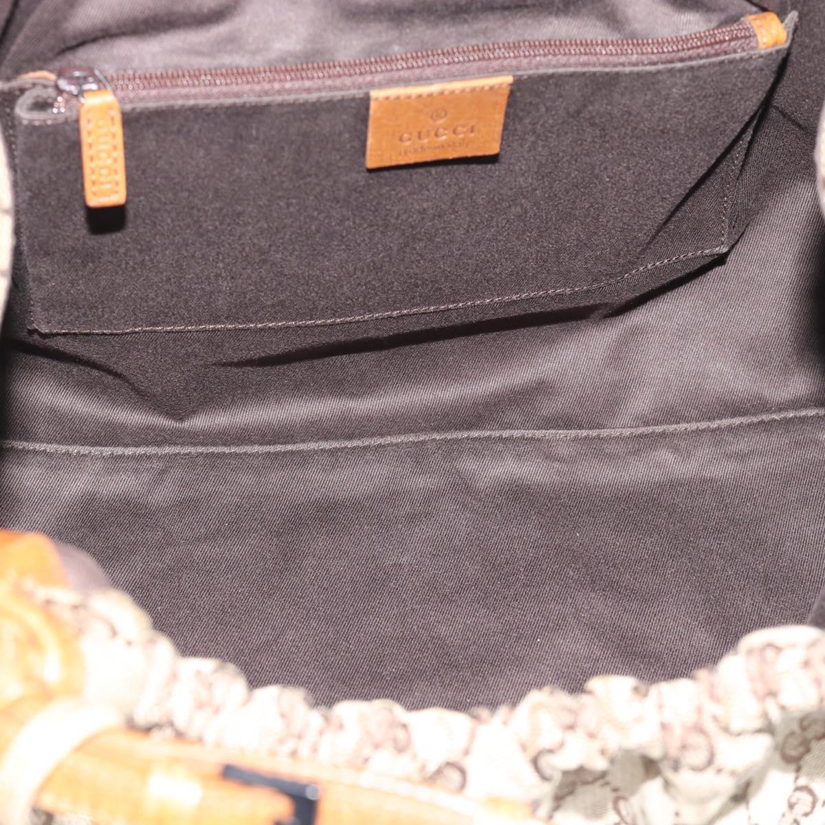 GUCCI GG Canvas Hand Bag Beige 76554 Auth BA14588A