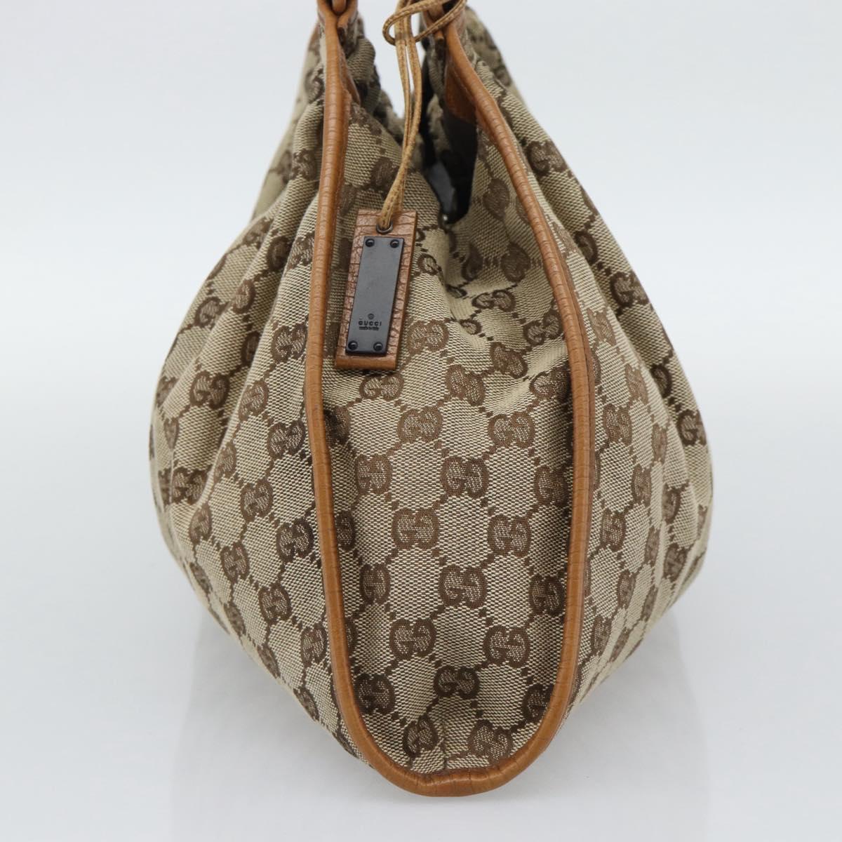 GUCCI GG Canvas Hand Bag Beige 76554 Auth BA14588A