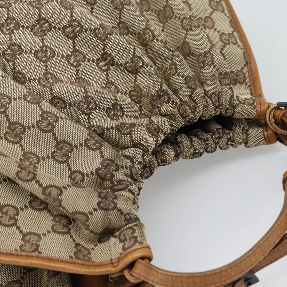 GUCCI GG Canvas Hand Bag Beige 76554 Auth BA14588A