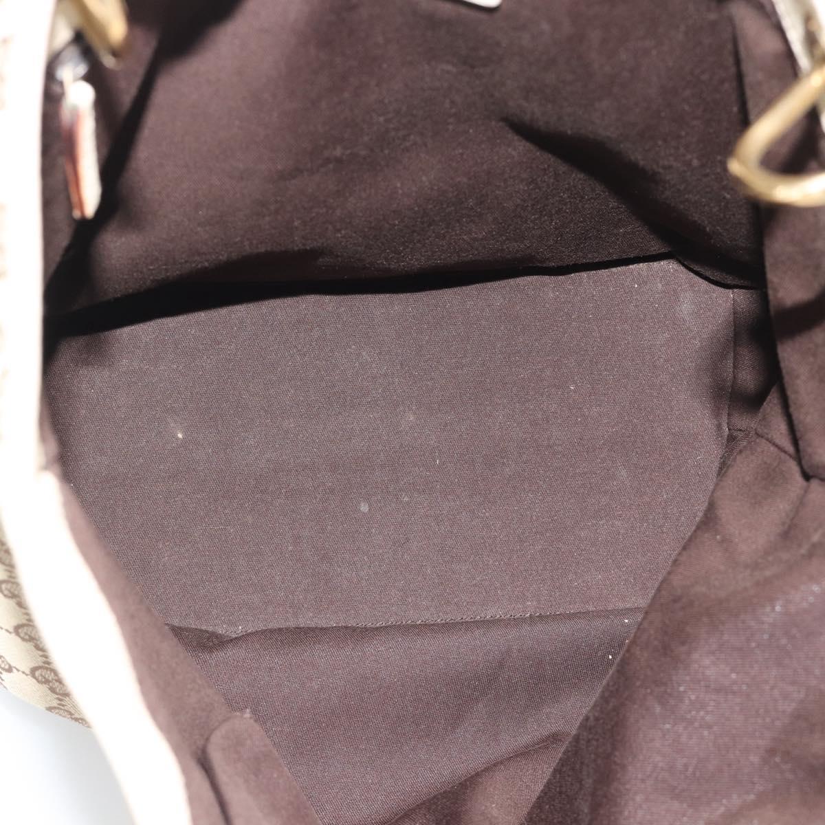 GUCCI GG Canvas Tote Bag Beige Gold Tone 120836 Auth BA14589