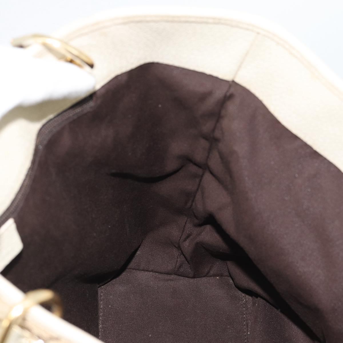GUCCI GG Canvas Tote Bag Beige Gold Tone 120836 Auth BA14589
