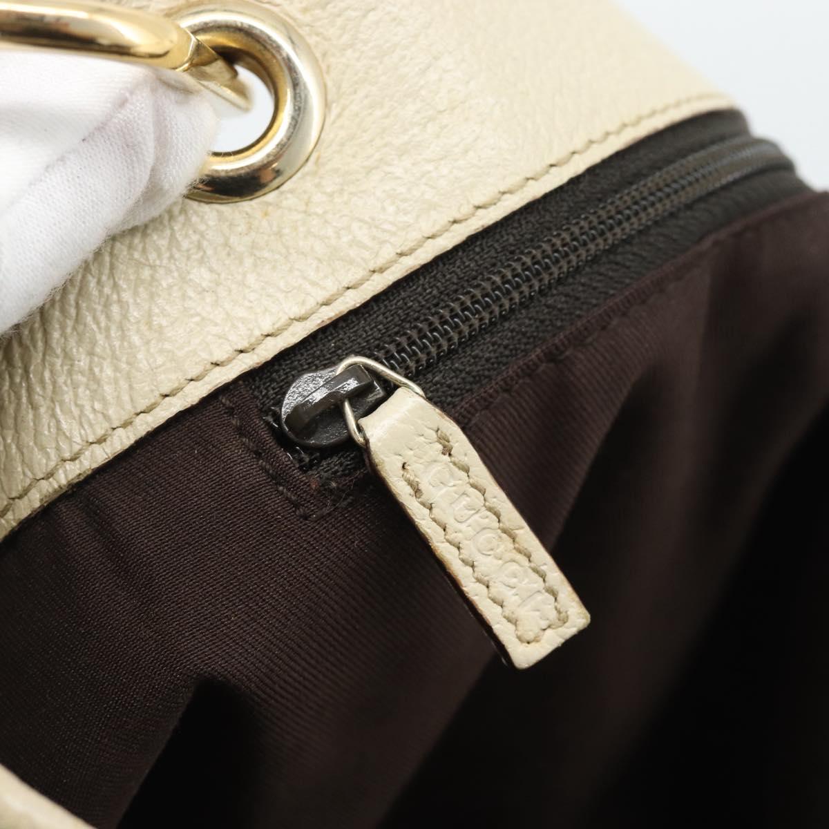 GUCCI GG Canvas Tote Bag Beige Gold Tone 120836 Auth BA14589