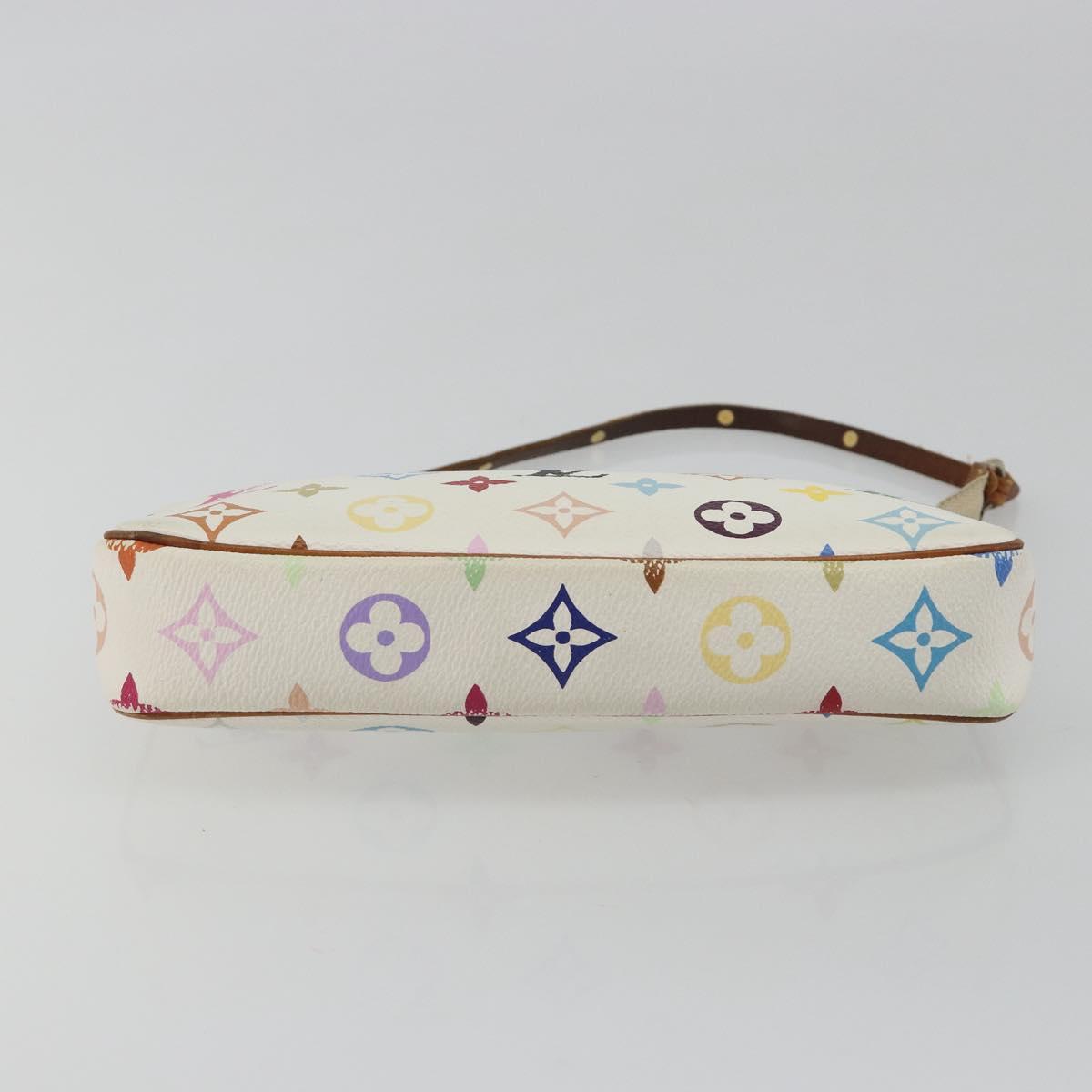 LOUIS VUITTON Monogram Multicolor Pochette Accessoires White M92649 Auth BA14591