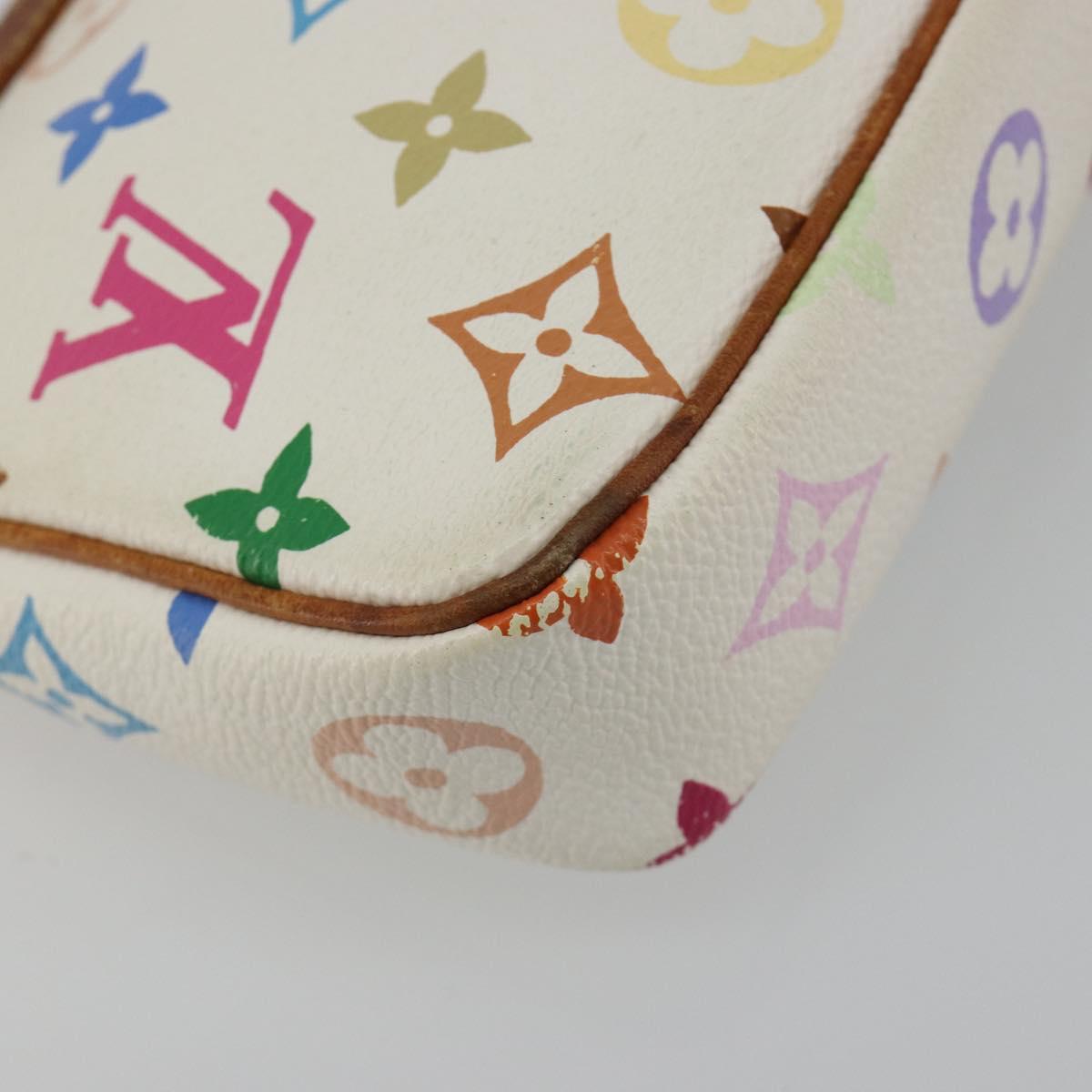 LOUIS VUITTON Monogram Multicolor Pochette Accessoires White M92649 Auth BA14591
