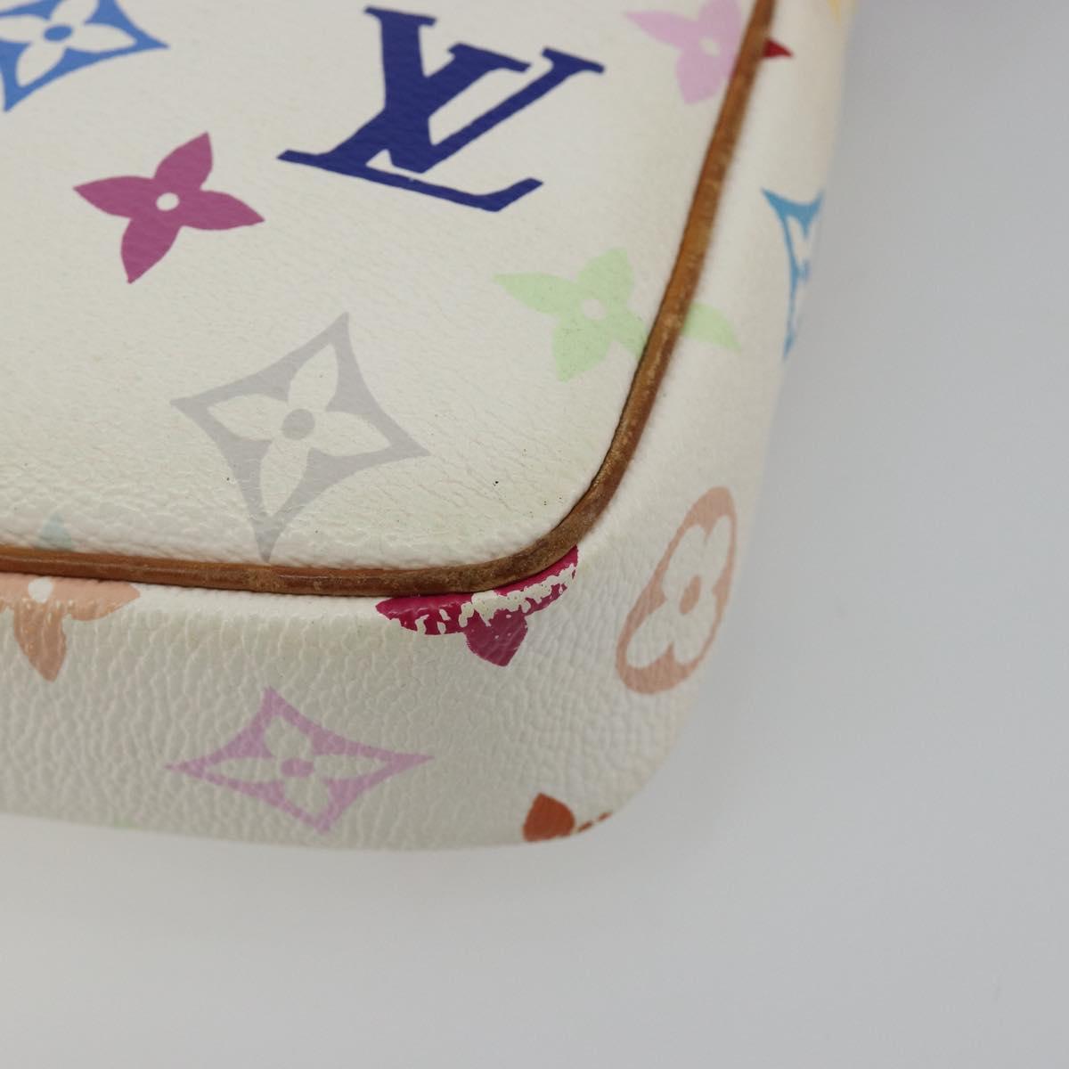LOUIS VUITTON Monogram Multicolor Pochette Accessoires White M92649 Auth BA14591