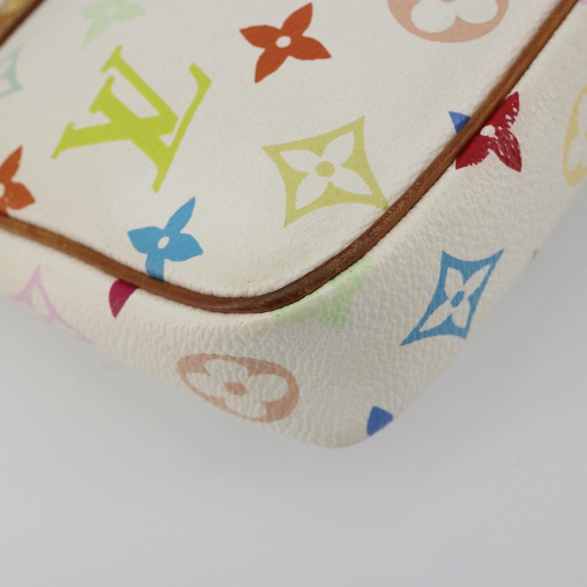 LOUIS VUITTON Monogram Multicolor Pochette Accessoires White M92649 Auth BA14591