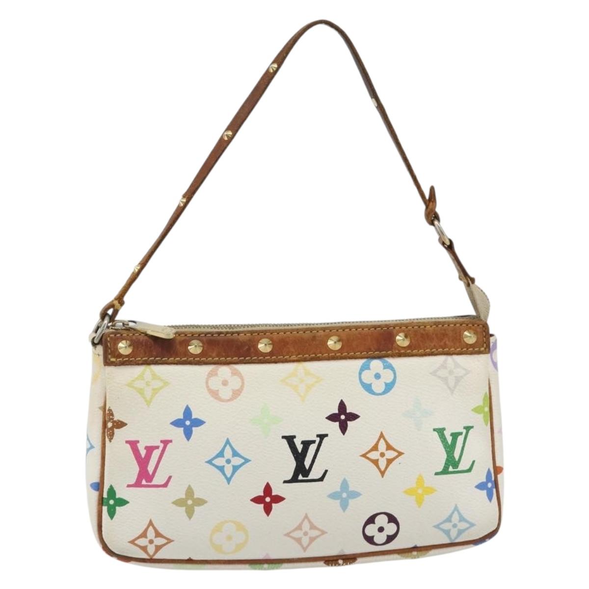 LOUIS VUITTON Monogram Multicolor Pochette Accessoires White M92649 Auth BA14591