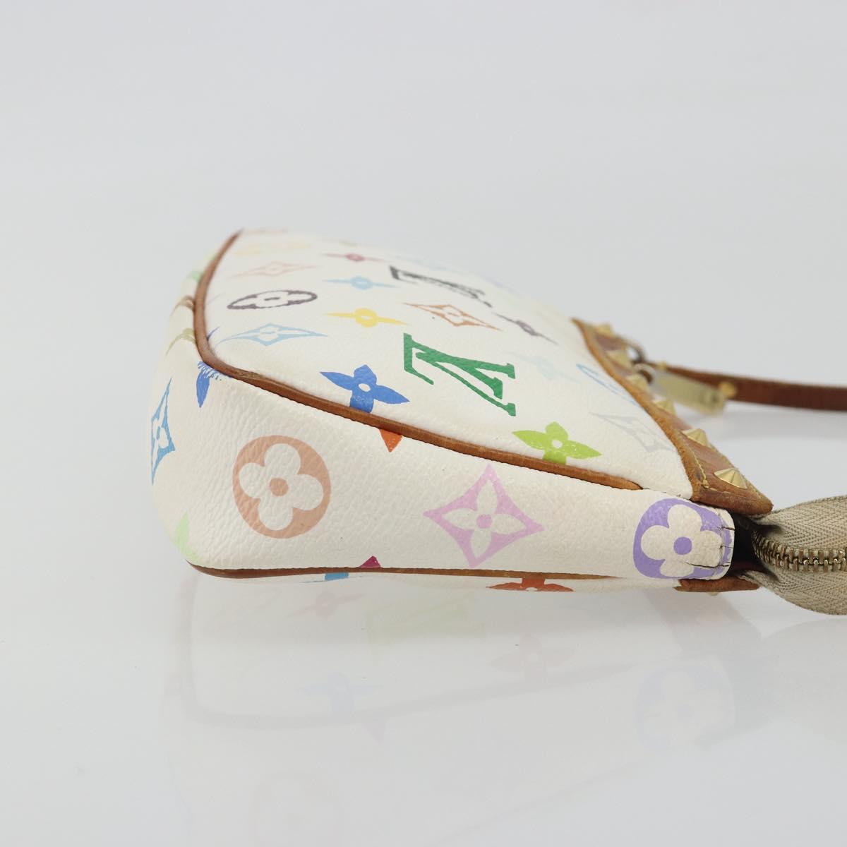 LOUIS VUITTON Monogram Multicolor Pochette Accessoires White M92649 Auth BA14591