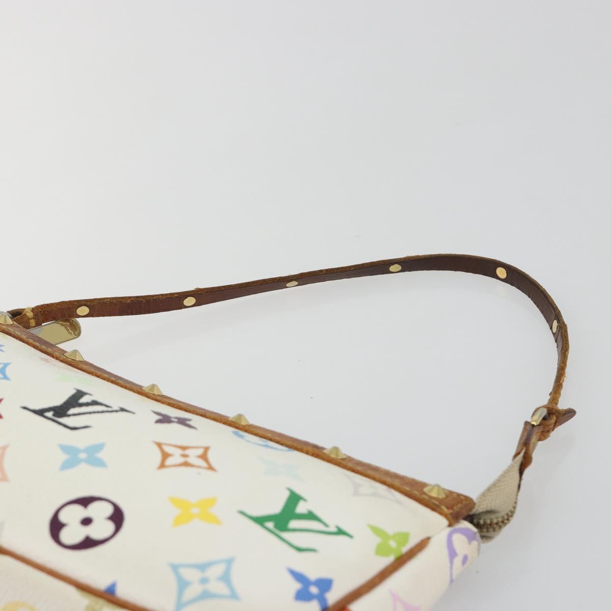 LOUIS VUITTON Monogram Multicolor Pochette Accessoires White M92649 Auth BA14591