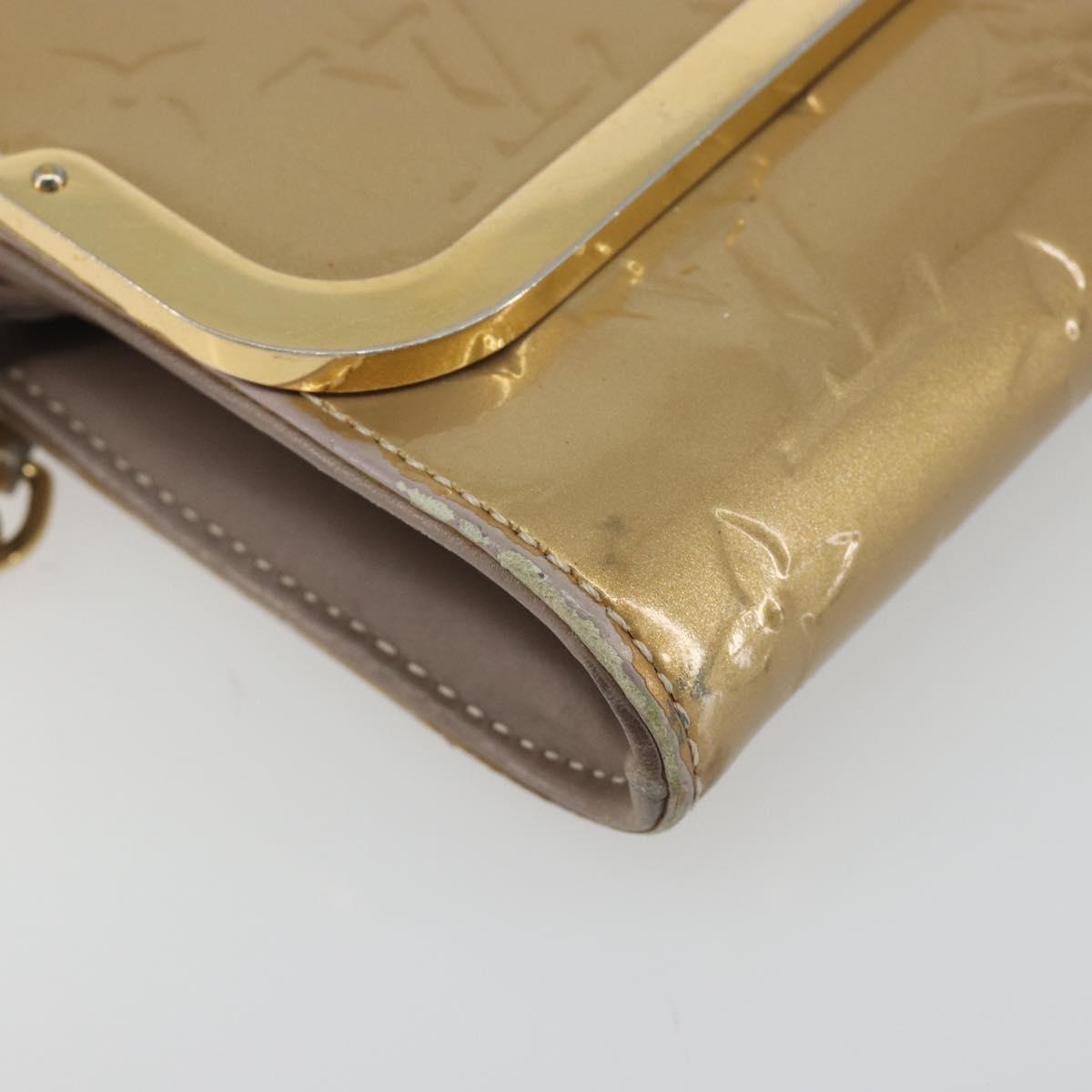 LOUIS VUITTON Monogram Vernis Rossmore MM Rose Velur M91589 LV Auth BA14592