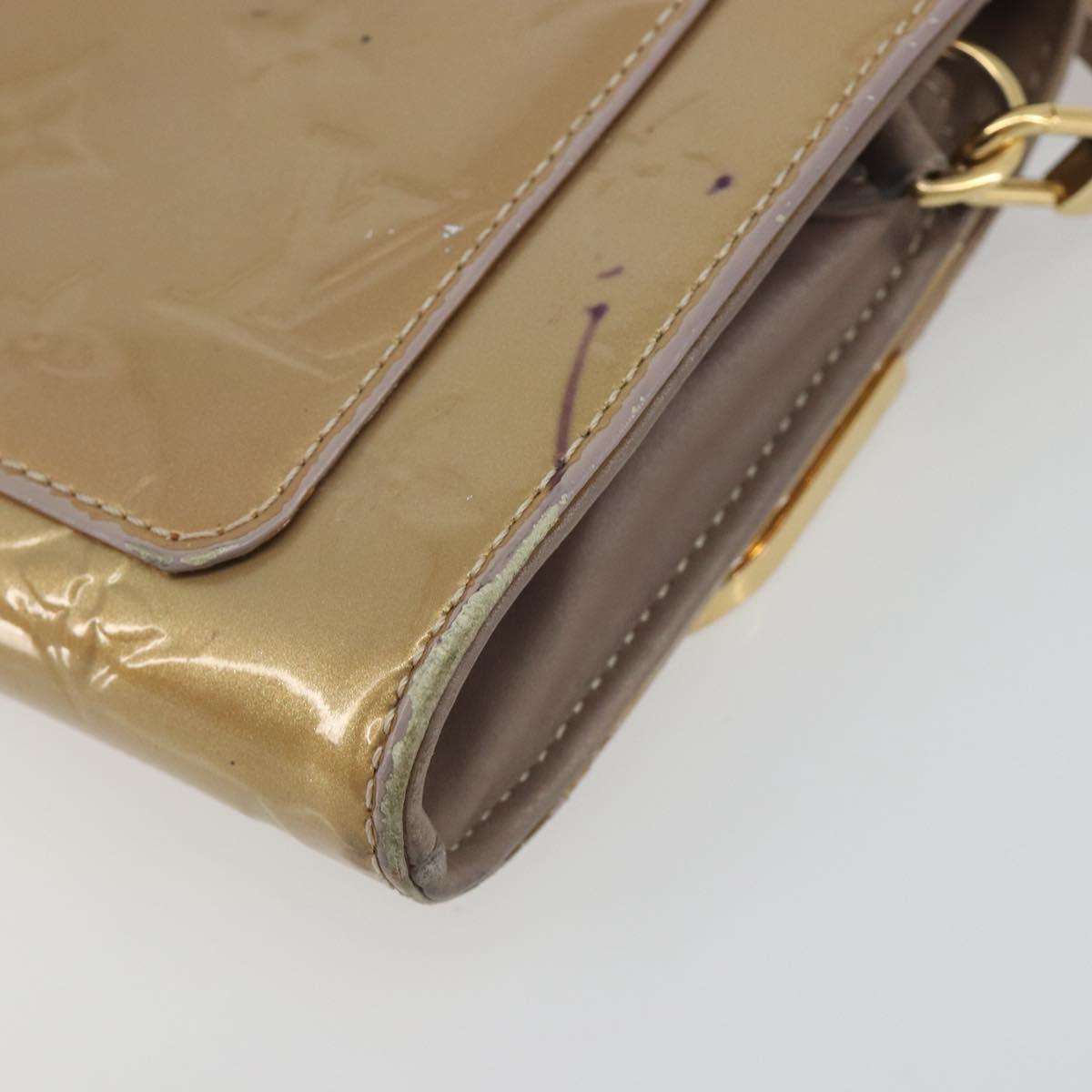 LOUIS VUITTON Monogram Vernis Rossmore MM Rose Velur M91589 LV Auth BA14592