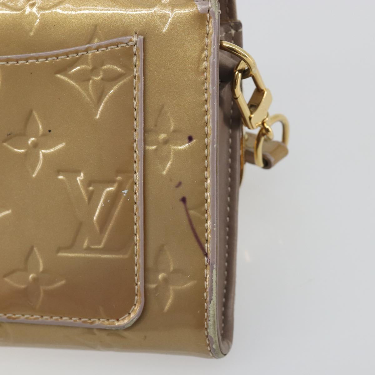 LOUIS VUITTON Monogram Vernis Rossmore MM Rose Velur M91589 LV Auth BA14592