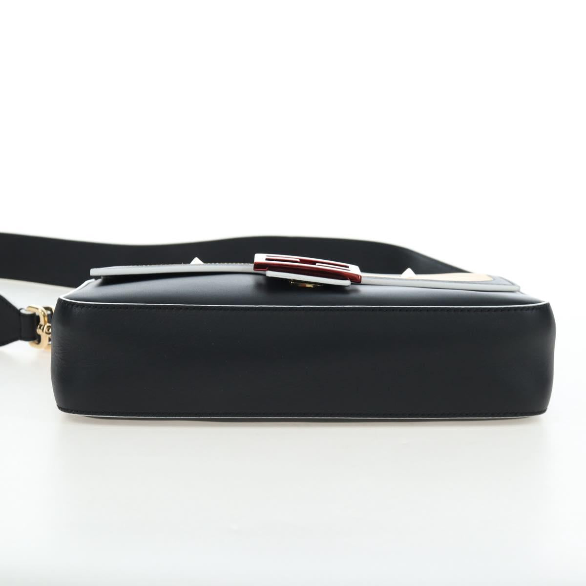 FENDI Bugs Monster Mamma Baguette Leather 2way Black 8BR600 Auth BA14594SAM