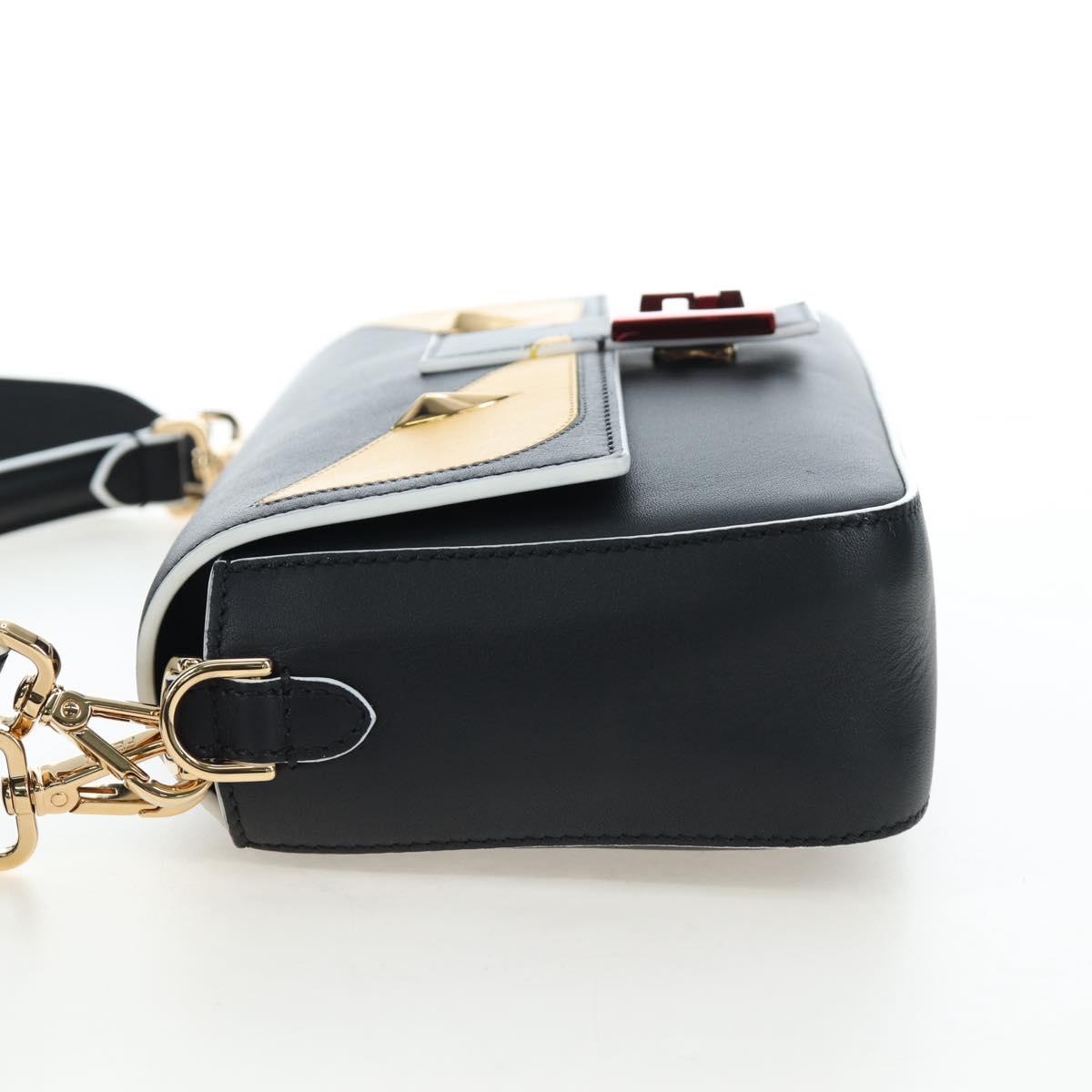 FENDI Bugs Monster Mamma Baguette Leather 2way Black 8BR600 Auth BA14594SAM