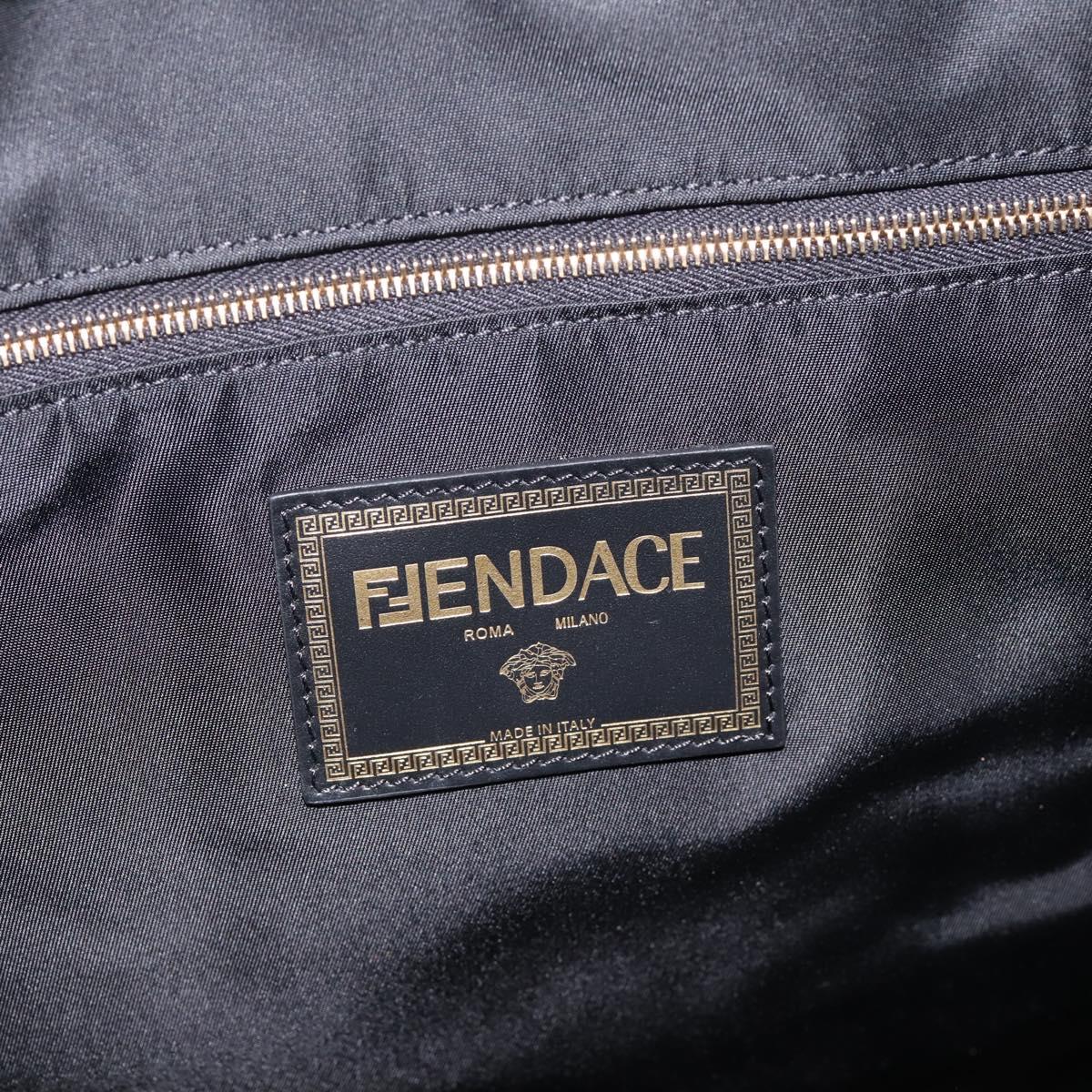 FENDI FENDACE ZUCCA Backpack Nylon Brown Gold Tone 7VZ066 Auth BA14600SAM