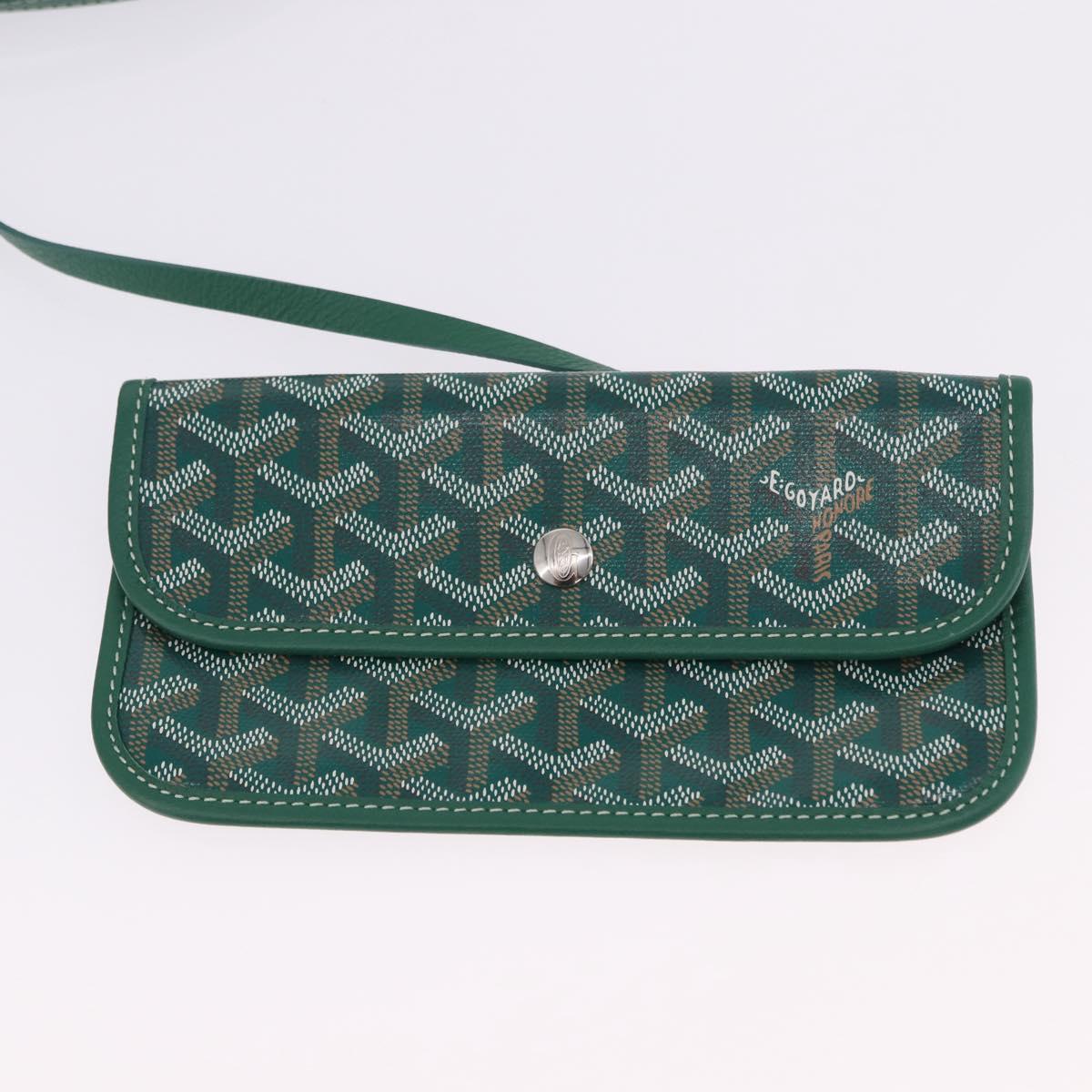 GOYARD Herringbone Saint Louis PM Tote Bag PVC Green Auth BA14601SM