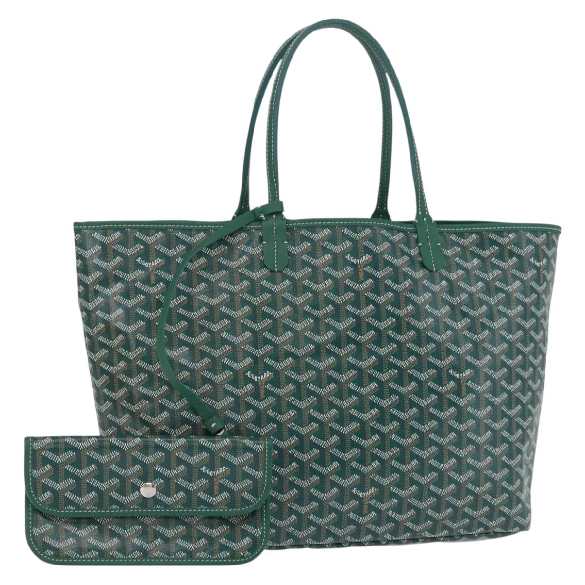 GOYARD Herringbone Saint Louis PM Tote Bag PVC Green Auth BA14601SM