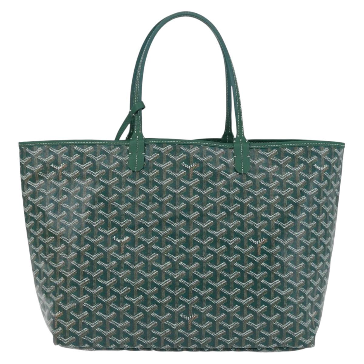 GOYARD Herringbone Saint Louis PM Tote Bag PVC Green Auth BA14601SM