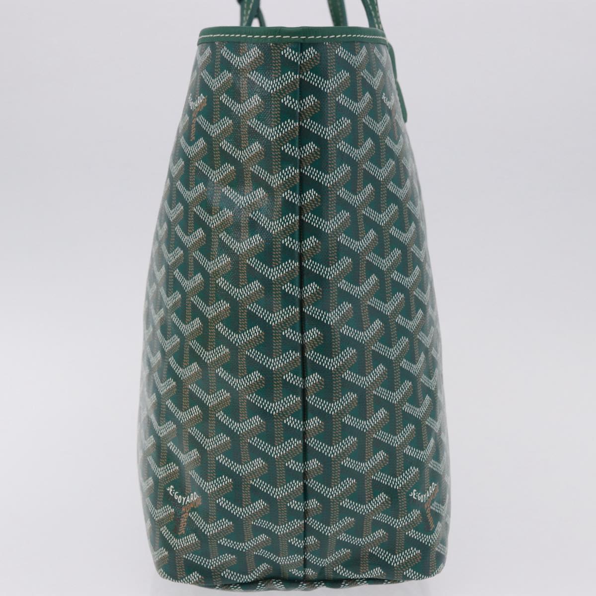 GOYARD Herringbone Saint Louis PM Tote Bag PVC Green Auth BA14601SM