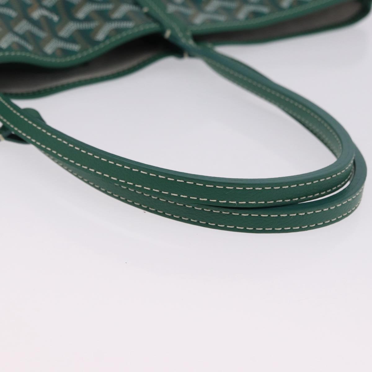GOYARD Herringbone Saint Louis PM Tote Bag PVC Green Auth BA14601SM