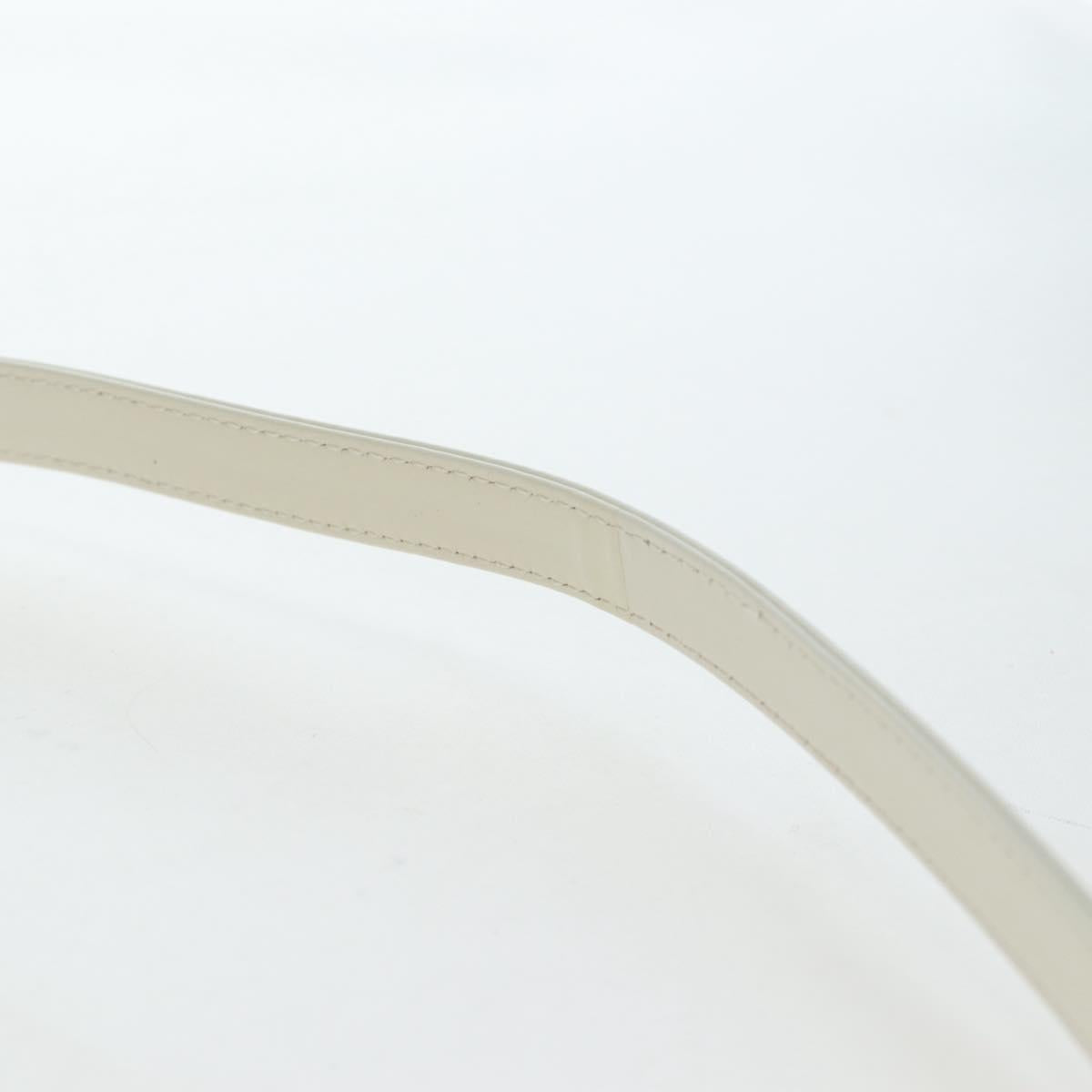 Christian Dior Lady Dior Hand Bag Patent 2way Ivory Gold Tone Auth BA14602M