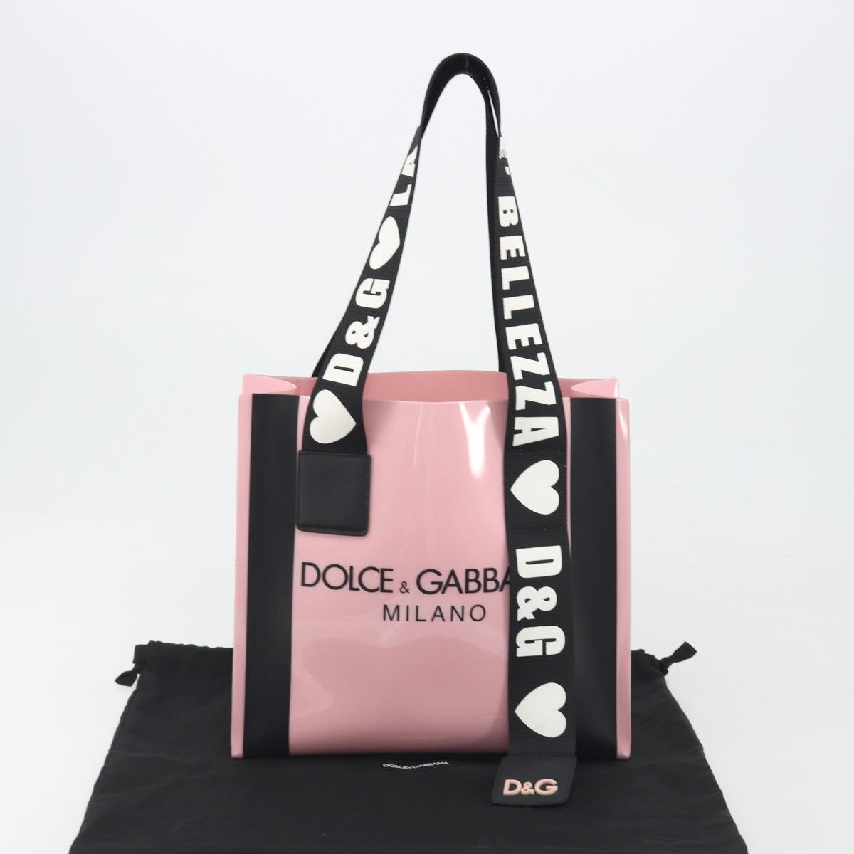 DOLCE&GABBANA Tote Bag Rubber Pink Black Auth BA14603M