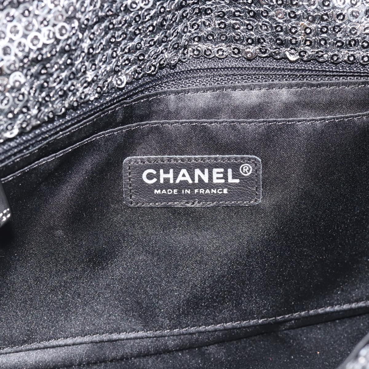 CHANEL Matelasse 25 Chain Shoulder Bag Sequin Silver CC Auth BA14607SM