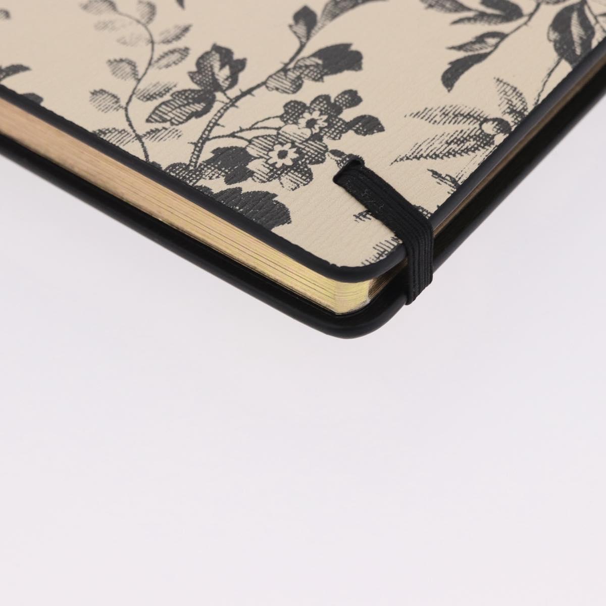 GUCCI Note Book Canvas Beige Black Auth BA14609M