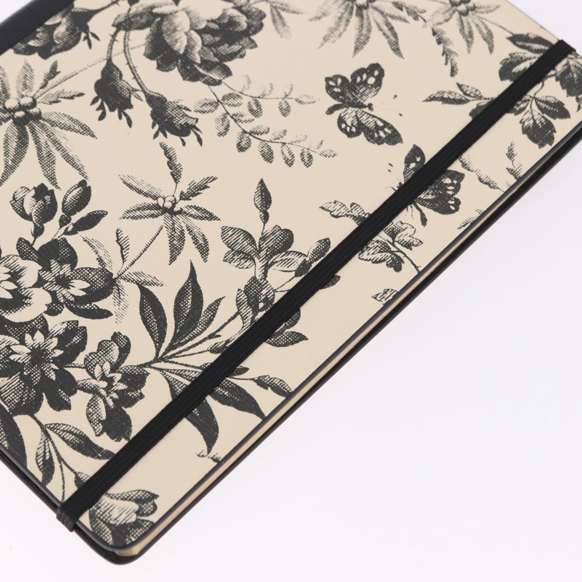 GUCCI NoteBook Canvas Beige Black Auth BA14610M