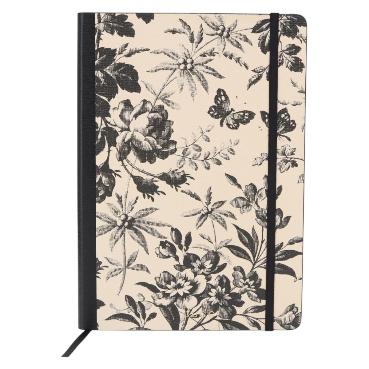 GUCCI NoteBook Canvas Beige Black Auth BA14610M