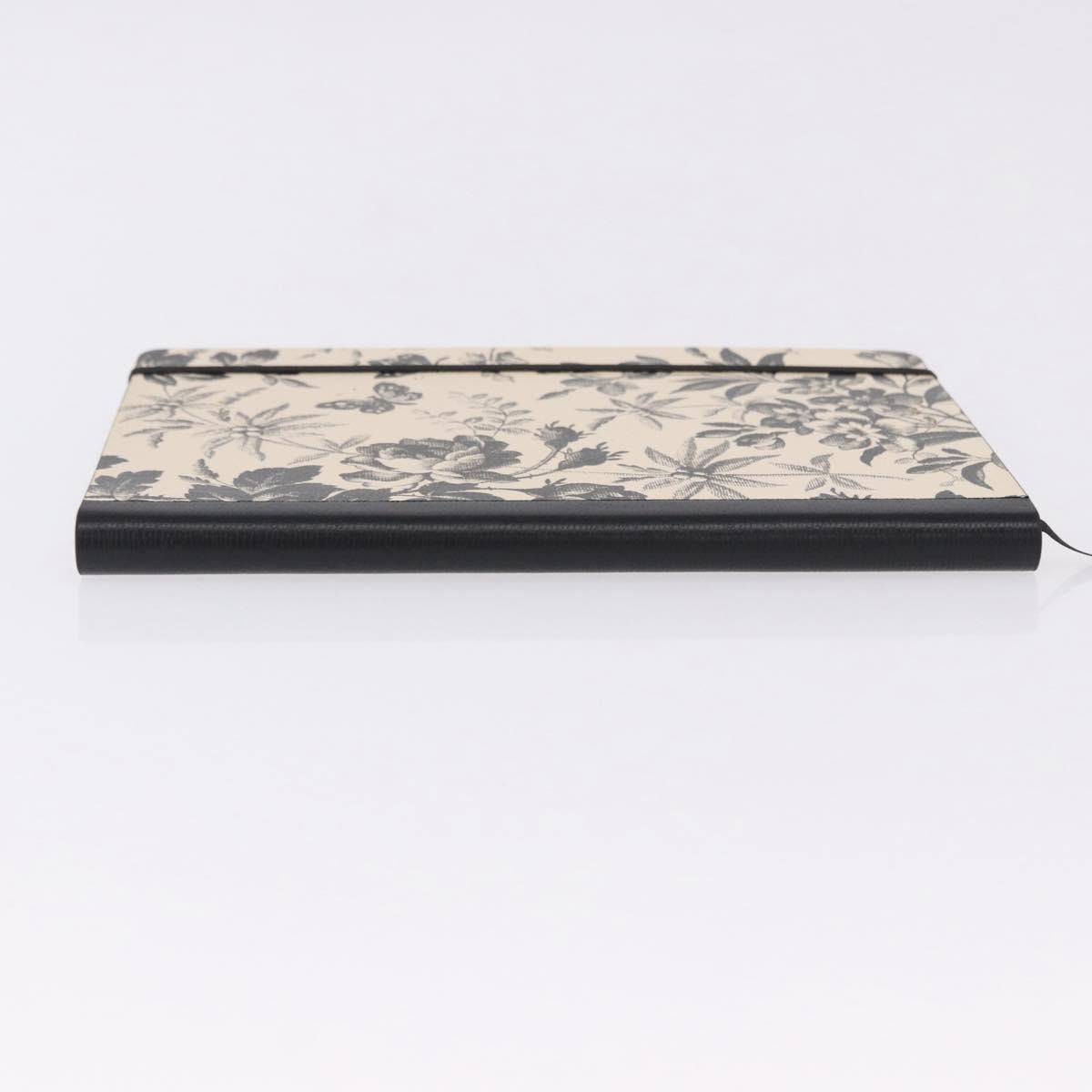 GUCCI NoteBook Canvas Beige Black Auth BA14610M