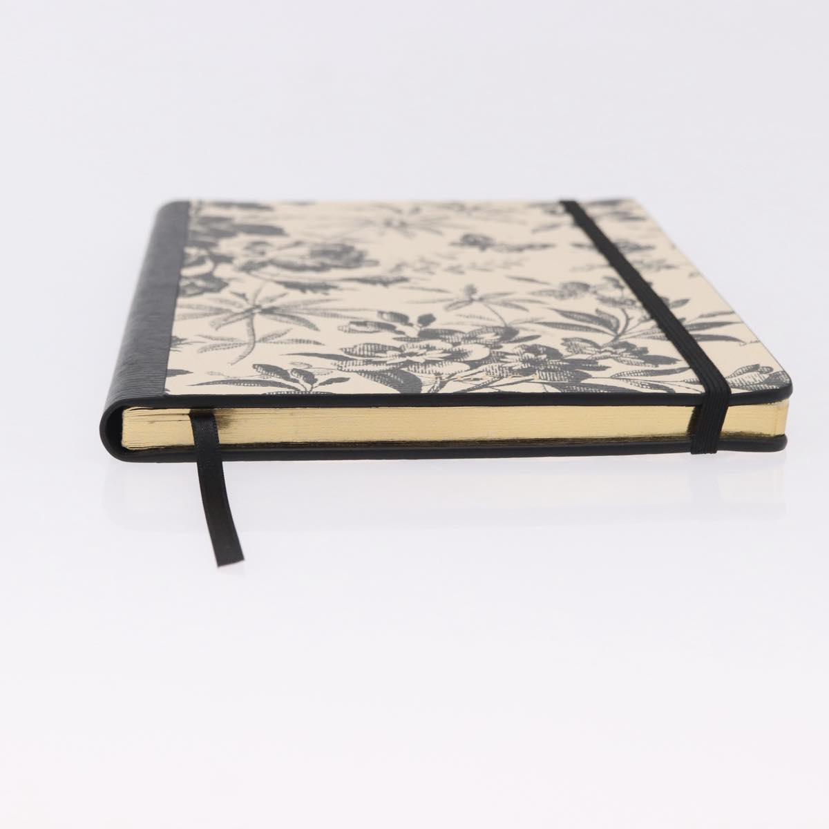 GUCCI NoteBook Canvas Beige Black Auth BA14610M