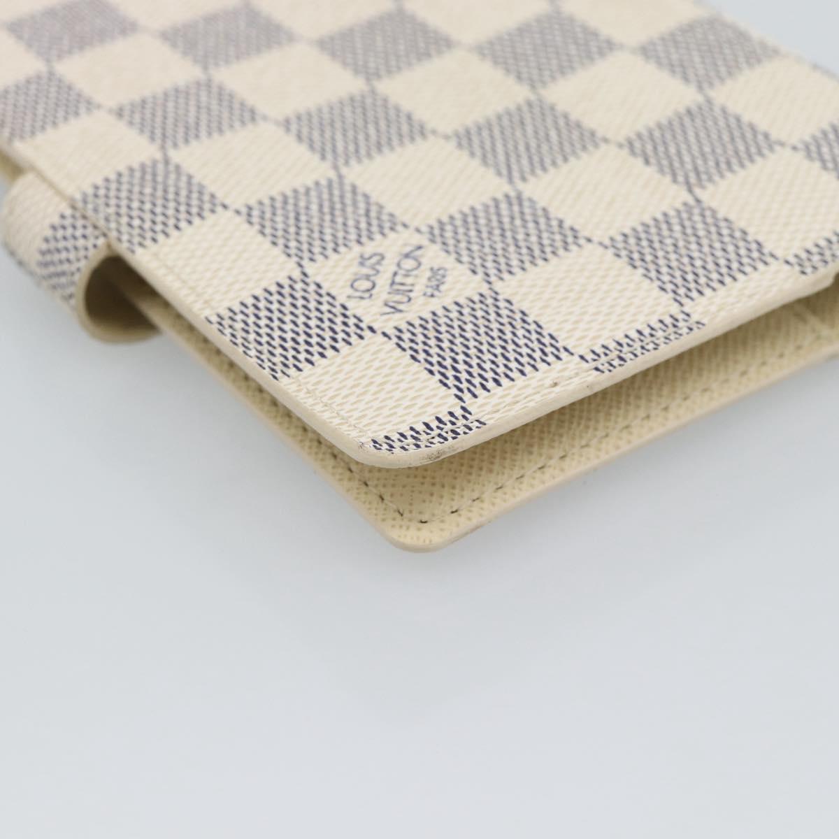 LOUIS VUITTON Damier Azur Agenda PM Day Planner Cover R20706 LV Auth BA14612V