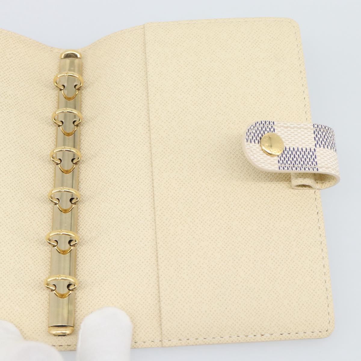 LOUIS VUITTON Damier Azur Agenda PM Day Planner Cover R20706 LV Auth BA14612V