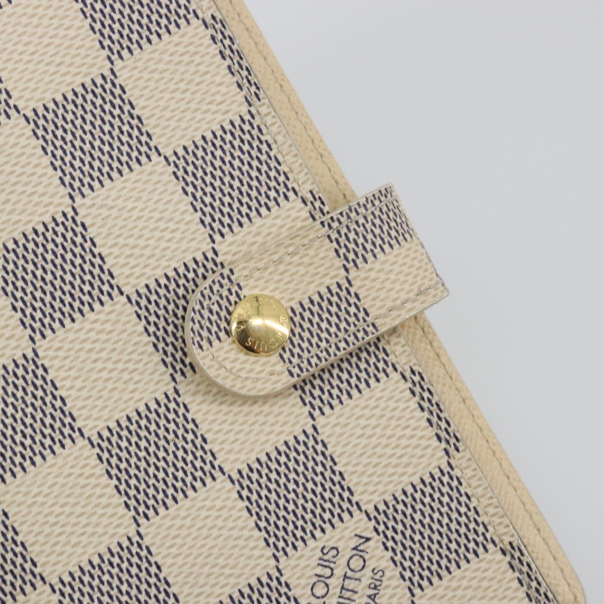LOUIS VUITTON Damier Azur Agenda PM Day Planner Cover R20706 LV Auth BA14613V
