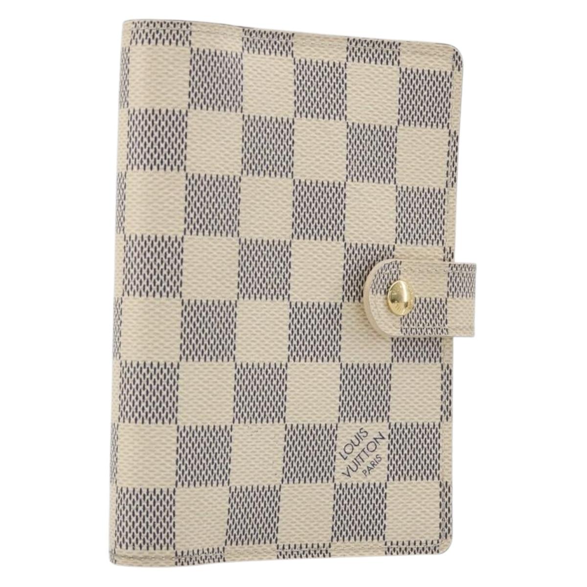 LOUIS VUITTON Damier Azur Agenda PM Day Planner Cover R20706 LV Auth BA14613V