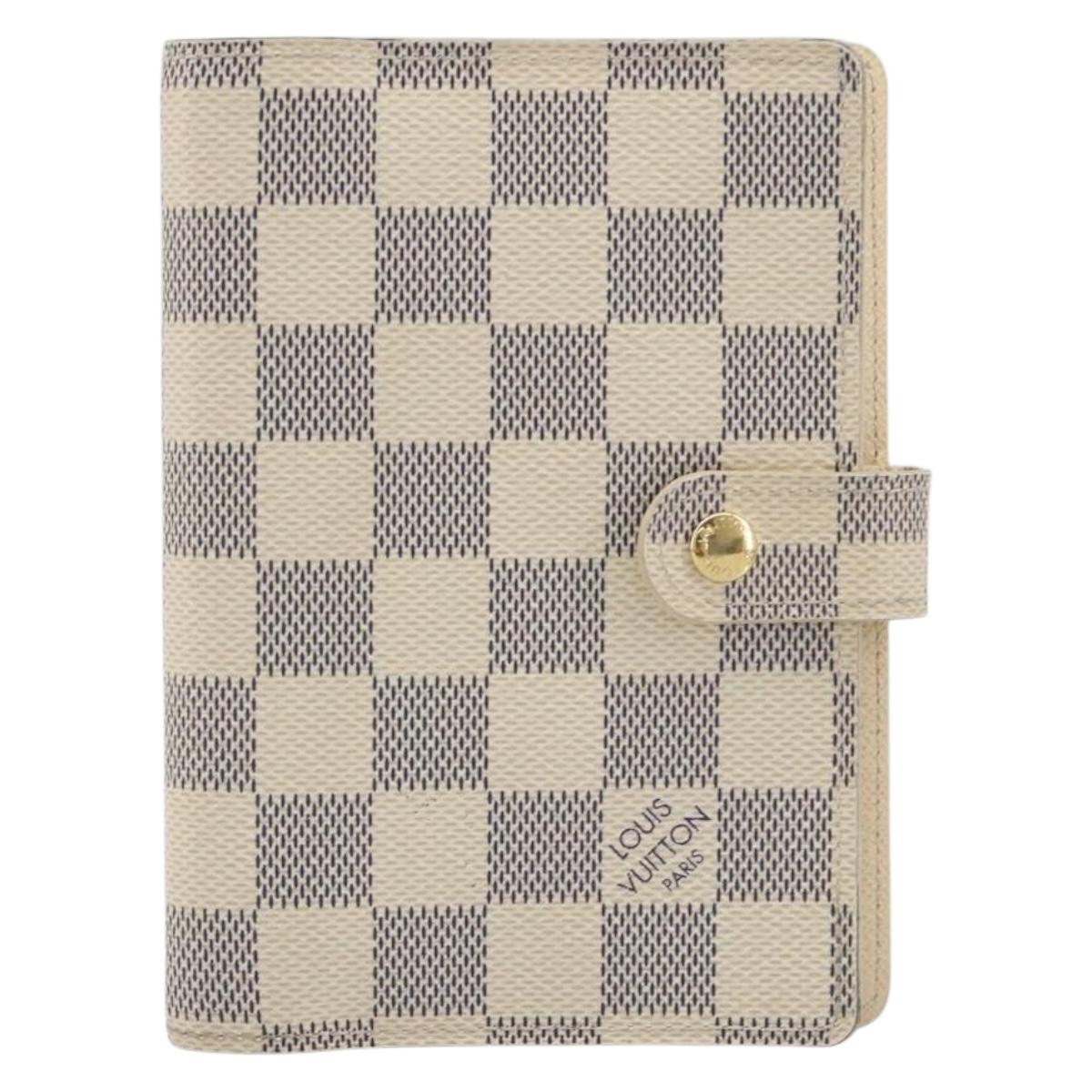 LOUIS VUITTON Damier Azur Agenda PM Day Planner Cover R20706 LV Auth BA14613V